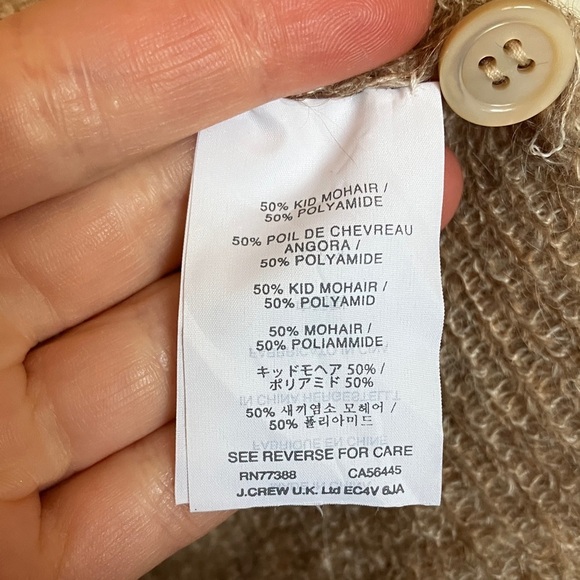 J. Crew Kid Mohair Blend Tan Cardigan - Picture 4 of 5